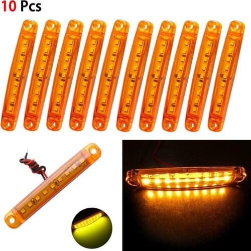 10Pcs Amber Truck Light 9 SMD LED Truck Lights Led Side Car Truck Bus Marker Light Waterproof Car Light Lorry Side Marker Lamp