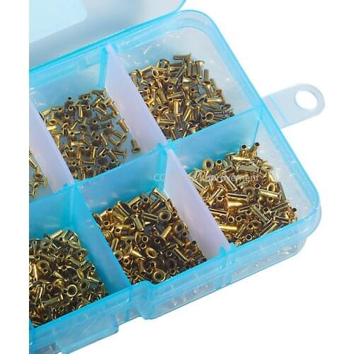 1000Pcs M0.9-1.7 Brass hollow rivet set eyelet rivet copper punch