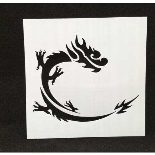 13*13 Dragon Layering Stencils graffiti hand copied board hollowed out diy photo album graphic spray painting tool