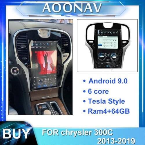 2 din android car radio multimedia player for chrysler 300C 2013-2019 car stereo autoradio player HD screen Tesla style headunit