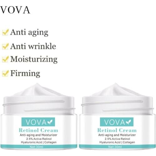 2pcs VOVA 2.5% Active Retinol Anti Wrinkle Face Cream Improve Fine Lines Firming Lift Moisturizer Collagen Anti Aging Skin Care