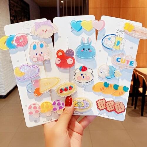 3Pcs/Set New Cute Cartoon Acrylic Hairpins For Girls Kids Lovely Hair Decorate Clips Barrettes Hairgrip Fashion Hair Accessories