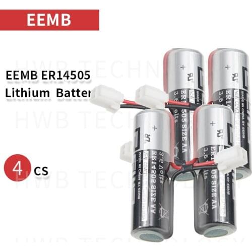4pcs/lot Brand New EEMB ER14505 AA 3.6V 2400mAh Lithium Battery Batteries with Plug Free Shipping