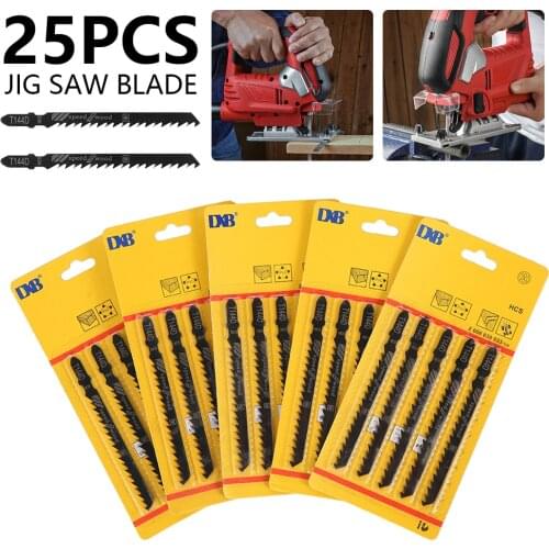25/60Pcs HCS T-shank Jigsaw Blade Curve Cutting Tool Kits Metal Steel Jigsaw Blade Set For Wood Plastic Woodworking Tool Cutting