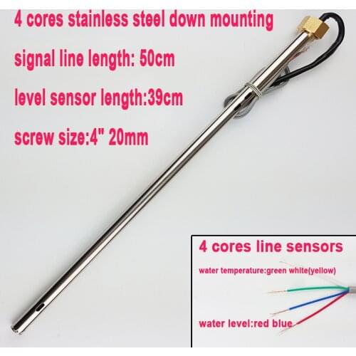 Solar energy water heater temperature water level sensor 39cm 4 cores stainless steel down mounting tank tube probe CGQ21