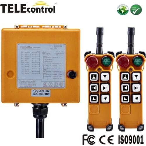 Telecontrol Muliptle cranes hoist tandem use 6 push buttons wireless industrial remote control switch F26-C2 for hoist and crane