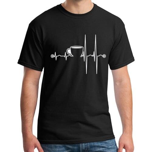 Cup Heartbeat Adults T-shirt Great Gift for Coffee Lovers Tee for Men - 1395C Male Harajuku Top Fitness Brand Clothing