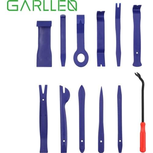 GARLLEN 12pcs Car Interior Trim Kit Fastener Rivet Remover Plastic Pry Tool for Auto Radio Stereo Dash Upholstery Tool kit