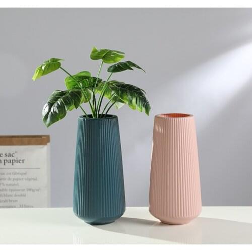 Imitation Ceramics European-style Home Decorations Plastic Vase Shatter-resistant Wedding Decoration Dried Flowers Real Flowers