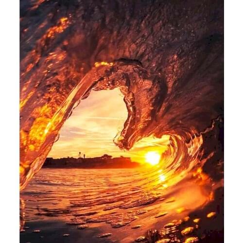 GATYZTORY Frame Sunset Landscape DIY Painting By Numbers Modern Wall Art Canvas Painting Hand Painted Gift For Living Room Arts