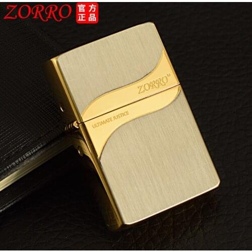 Zorro kerosene lighter standard color separation Tang grass metal creative retro flint grinding wheel mens smoking gift box