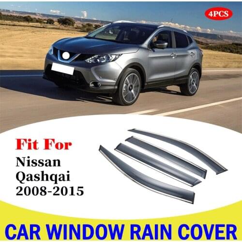 For Nissan Qashqai 2008-2015 Car Window Rain Shade Visor Shield Shelter Cover Trim Frame Car Accessories Weather shield