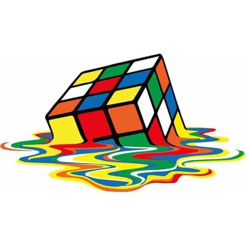 Hot 13cm X 7.5cm for Rubiks Cube Melted Car Motorcycle Stickers Anime Graphics Decal Campervan Scratch-proof Decor Apply Tocar