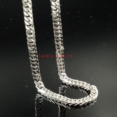 Lot 5pcs in bulk Stainless Steel Strong Fashion Curb Link chain necklace women men 4mm 24 inches