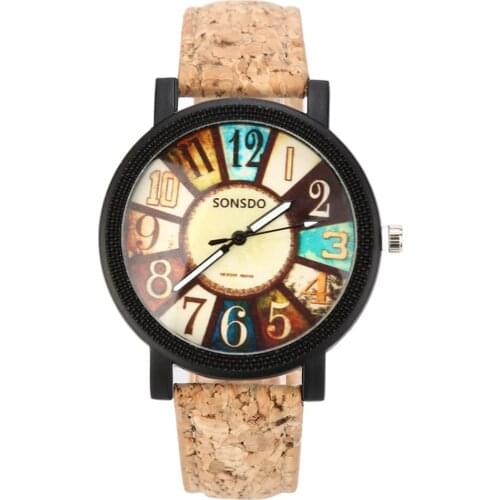 Fashion Harajuku Graffiti Pattern Women Watches Leather Band Analog Quartz Vogue Digital Wrist Watches Retro relogio feminino