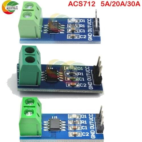 1PCS Hall Current Sensor Module ACS712 module 5A 20A 30A Hall Current Sensor Module 5A/20A/30A ACS712