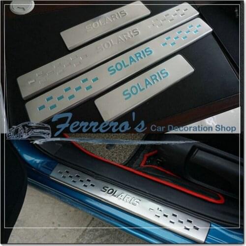For Hyundai VERNA/Solaris 2010 to 2014 High-quality stainless steel Plate Door Sill Welcome Pedal Car Styling Accessories