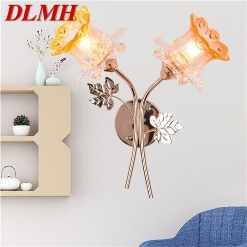 DLMH Wall Lamps Modern Creative LED Sconces Two Lights Flower Shape Indoor For Home Bedroom
