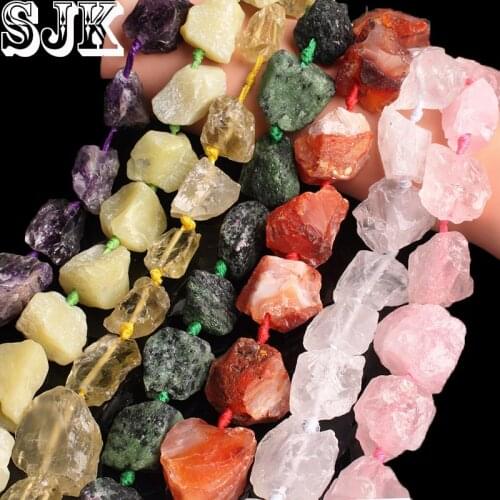 Natural Irregular Freeform Raw Stone Rough Lapis lazuli Amethysts Tiger Eye 18-28mm Minerals Crystal Beads Diy Jewelry Making