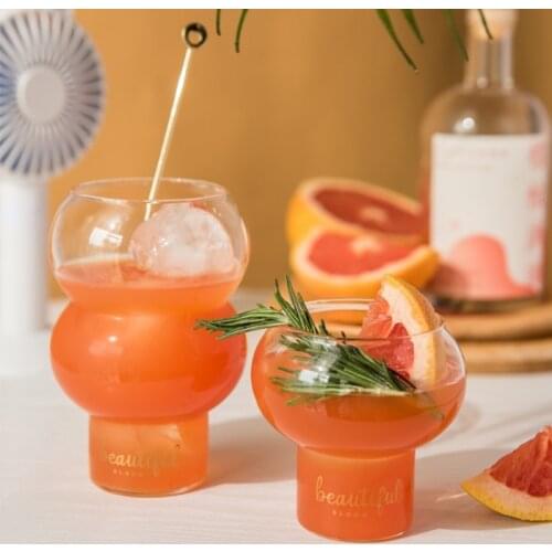 Nordic Minimalist Cocktail Ball Glass Spherical Desserts Tumbler Heat Resistant Smoothies Ice Cream Cups Water Milk Mugs