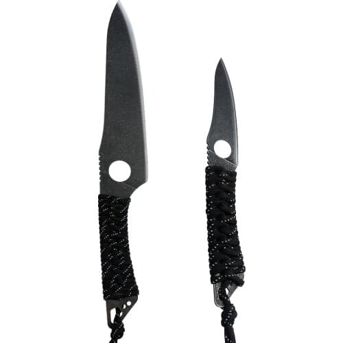 XYj 3cr13 Stainless Steel 3.5'' 8'' Fruit Chef Knife Kitchen Chef Tool EDC Survival Hiking Camping Rope Handle Outdoor