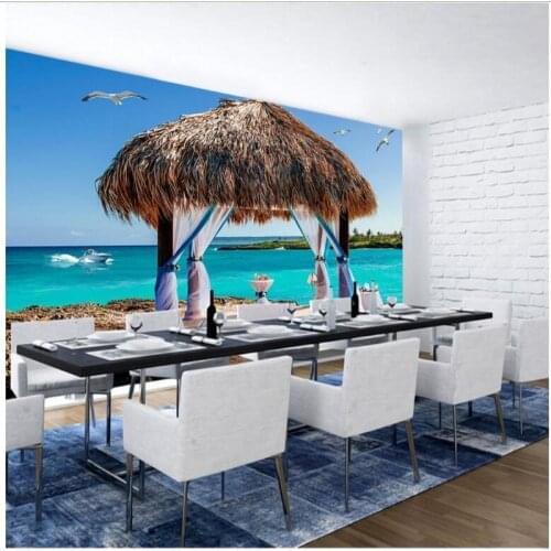 Wellyu Custom large fresco beach romantic wedding background wallpaper non - woven environmental wallpaper papel de parede