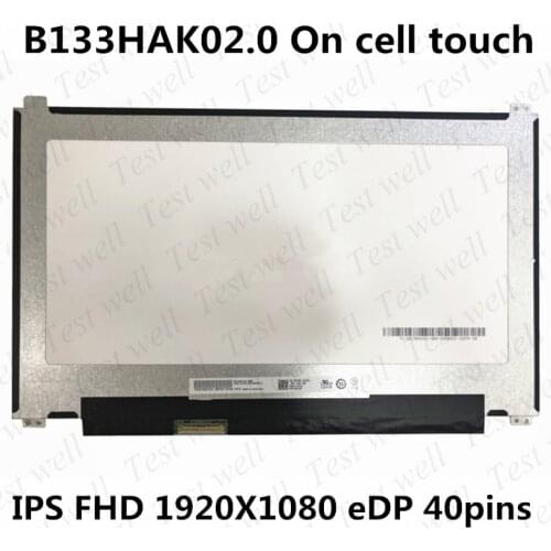 Original 13.3 inch LCD screen On-Cell Touch B133HAK02.0 for DELL 0D2TNH FHD 1920x1080 eDP 40pin