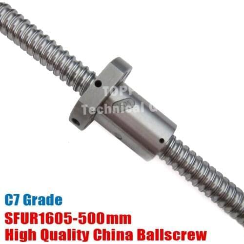 SFU1605 500mm Ball Screw Rolled ballscrew 1 pc SFU1605 L 500mm with 1605 nut for CNC parts BK/BF12 machined