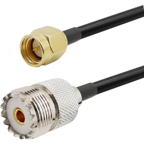 UHF SO239 Female Jack to SMA Male Plug Adapter RF LMR195 RF Antenna Extension Cable For Handheld Radios Antenna 1M 3M 6M 9M 12M