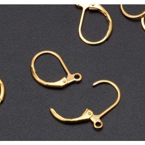 50Pcs Lever Back DIY Earring French Hooks Ear Wire Open Loop for Jewelry Making E56A