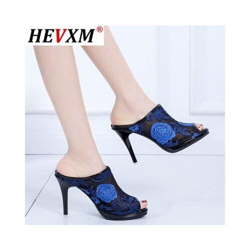 Fish Mouth Slippers Female 2020 New Korean Version Of Breathable Fine Heel Womens Shoes Summer Waterproof Platform High