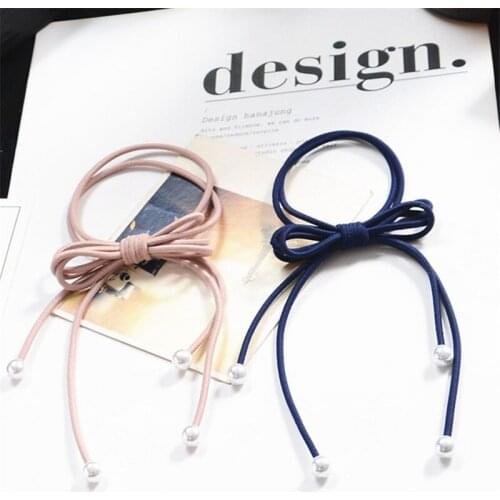 1PCS Elegant Bamboo Elastic Hair Bands Toys For Girls Handmade Knot Bow Two Rope Headband Scrunchy Hair Accessories For Women