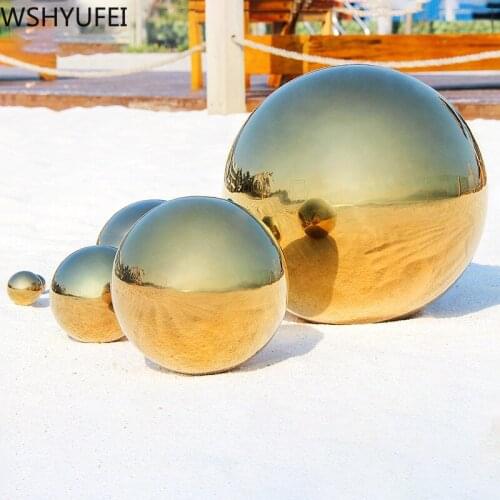 1 Pcs Golden 304 Stainless Steel Mirror Ball Hollow Ball Seamless mirror ball Party Garden Ornament Christmas balls 25mm~76mm