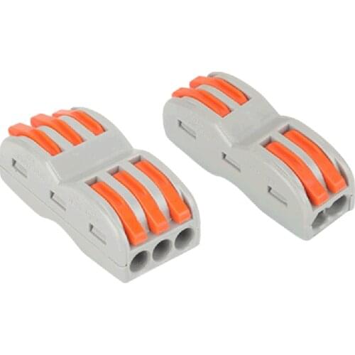10PCS Wire Quick Connectors 222 Terminal Block Conductor SPL Push-In Mini Terminal Block Cable Splitter Led Light Conector