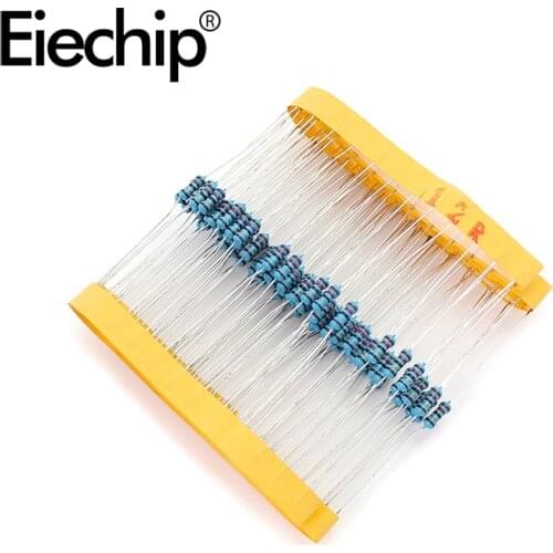 100pcs/lot 1/4W 1% Metal film resistor 12R 0.25W resistance 12 ohm Throught Hole