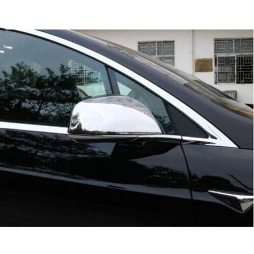 Brand New For Tesla MODEL X 2016-2018 2PCS ABS Chrome Car Rearview Mirror Trim Frame Cover Trim Car Styling Accessories