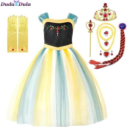2020 Snow Dress Girls Party Vestidos Cosplay Fancy Dress Costume Girl Clothing Snow Queen 2 Birthday Princess Dress Kids Costume