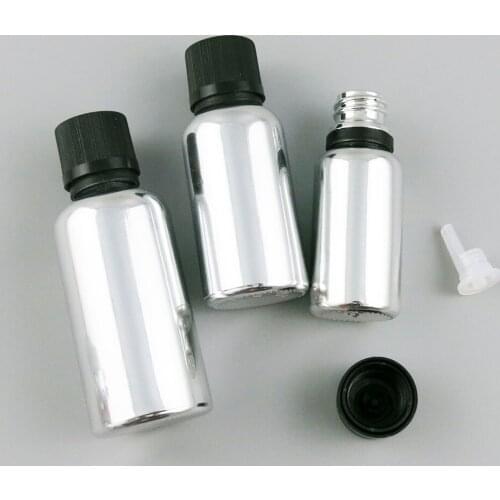 360 x 5ml 10ml 20ml 30ml 50ml 100mlEssential Oil Silver Plating Glass Bottle With Plastic Cap for Liquid Reagent Pipette Lock