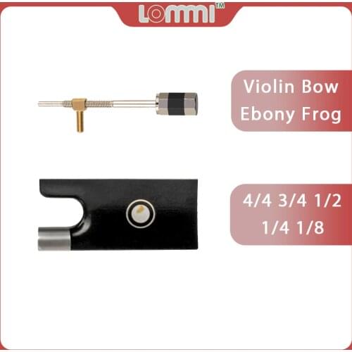 LOMMI 4/4 3/4 1/2 1/4 1/8 Violin Bow Frog Ebony MOP Shell Inlay & Screw Tip Violin Frog Parts Bow Repair Replacment Accessories