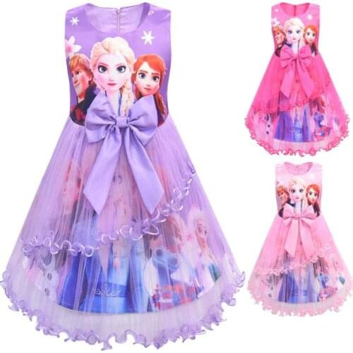 Disney Christmas Girls Costume Party Ball Gown Kids Princess Elsa Dress Wedding Teenagers Children Dresses