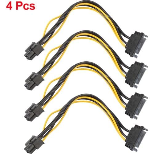 20CM 15Pin SATA Power To 6Pin PCIe PCI Express Adapter Cable PCI-E Power Cable Power Supply Cable For Video Cards