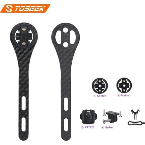 TOSEEK full carbon Bicycle Computer support holder for Garmin/bryton/cateye/igpsport +GoPro Motion Camera Bracket+Lamp holder