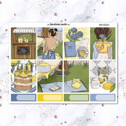 7sheets/pack Lemon / Hydrangea notebook stickers Decorative Sticker DIY Planner diary Scrapbooking album Stickers