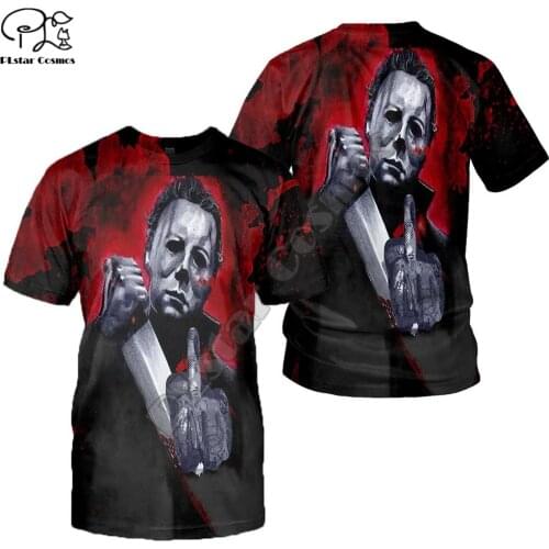 PLstar Cosmos Michael Myers Halloween 3D Printed Fashion Summer T-Shirts Short-Sleeve Tee Men/Women Casual Streetwear Style-M34