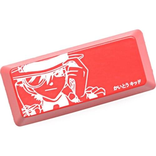 Novelty Shine Through Keycaps ABS Etched Detective Conan Kiddo Conan Mouri Ran Haibara Ai black red keyboard enter backspace