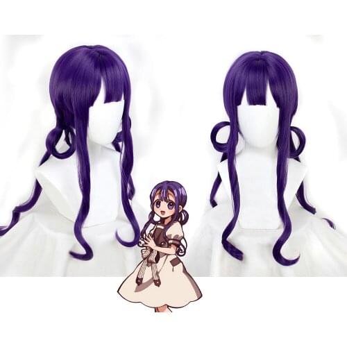 Anime Toilet-bound Hanako-kun cosplay wigAkane Aoi wig Purple circle 60cm Cosplay Anime Wig Heat Resistant Synthetic Wigs