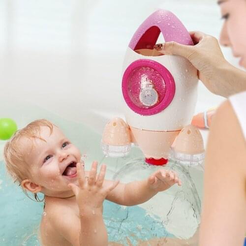 Plastic Bath Toys Roating Rocket Fountain Spray Water Shower Water Fun Toy
