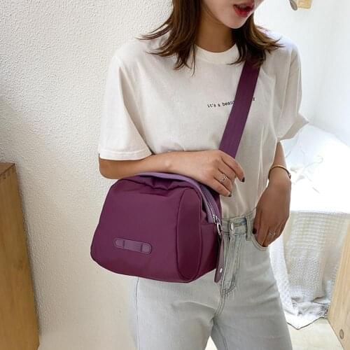 Casual Nylon Big Shoulder Bags For Women 2021 Shell Shaped Solid Color Crossbody Money Phone Pouch Female Travel Bag sac femme