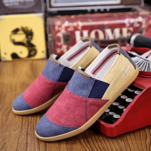 QWEDF Summer new mens casual breathable canvas shoes Chinese style fashion soft non-slip shoes mens Lok Fu shoes SD-37