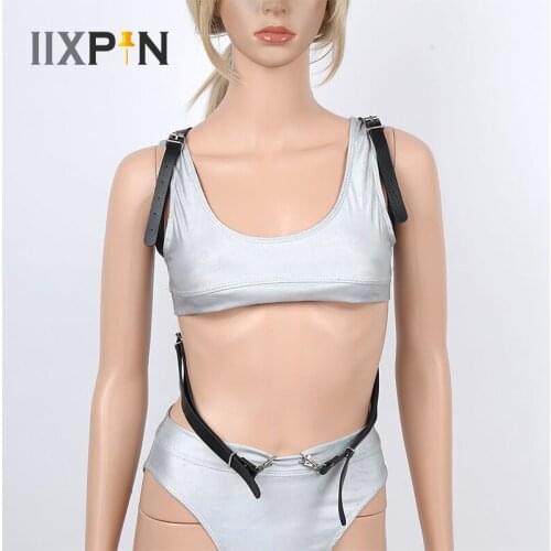 Unisex Punk Gothic Harness Straps Fashion PU Leather Adjustable Body Shoulder Harness Belt Sexy Clubwear Party Cosplay Costume